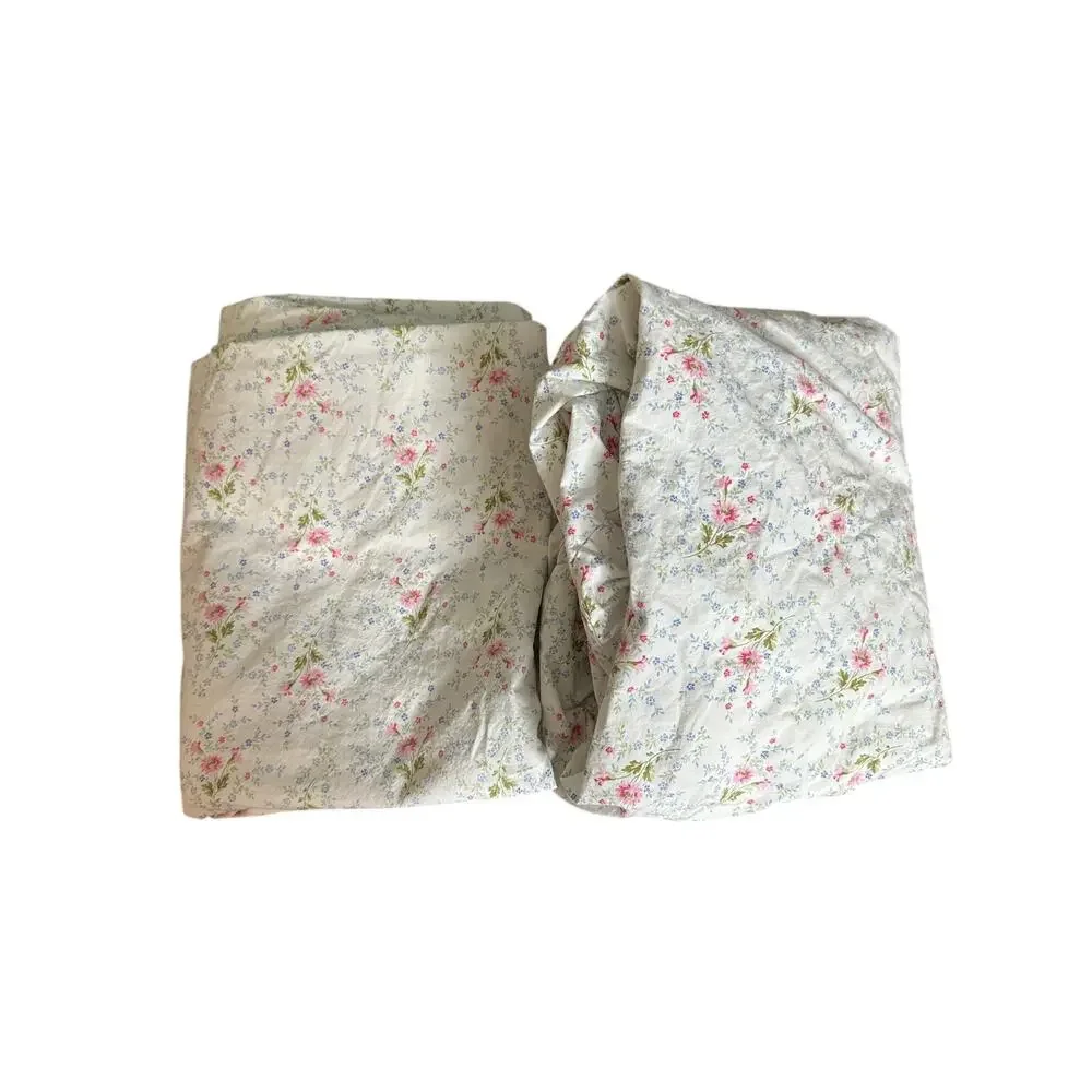 Lauren Ralph Lauren Pink Cottage Daisy Fitted Flat Sheet Twin Cottagecore